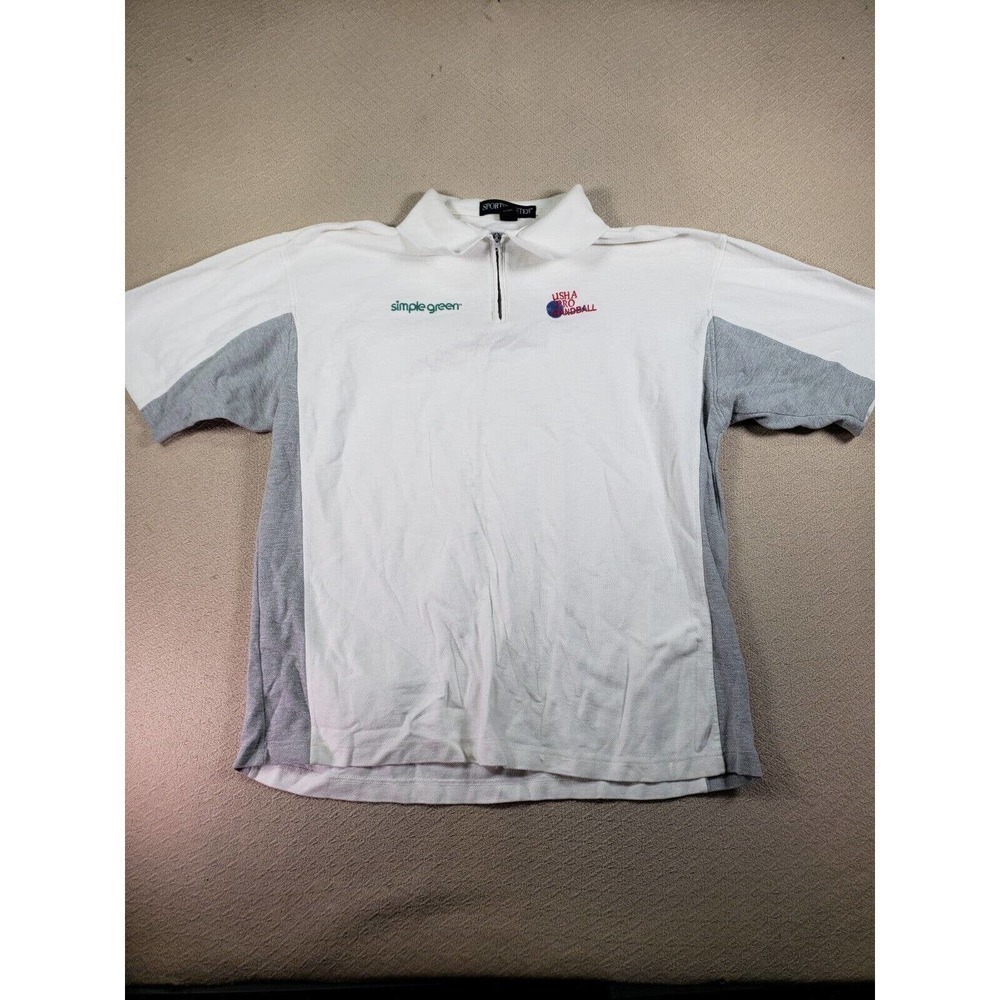 VTG Sportsmaster Shirt Mens XL White Silveyra Short Sleeve Golf Polo Shirt